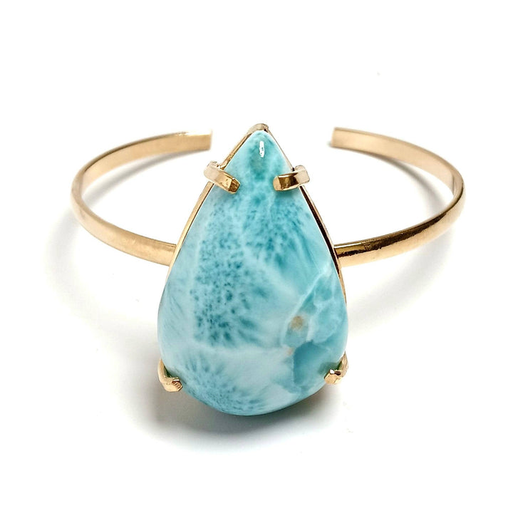 Larimar Cabochon Simple Band Bracelet | The Harmony Store Bracelet