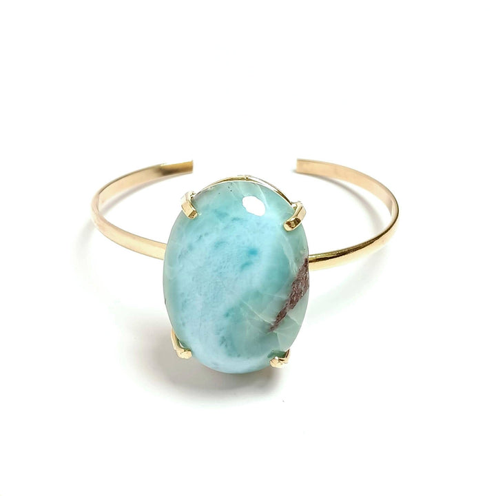 Larimar Cabochon Simple Band Bracelet | The Harmony Store Bracelet