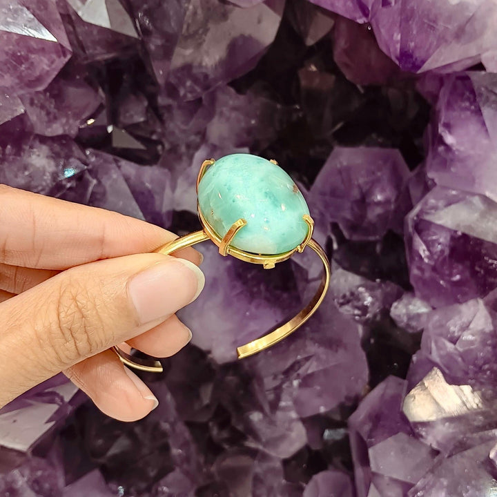 Larimar Cabochon Simple Band Bracelet | The Harmony Store Bracelet