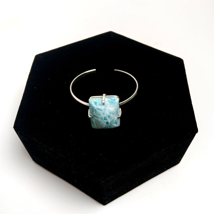 Larimar Cabochon Simple Band Bracelet | The Harmony Store Bracelet