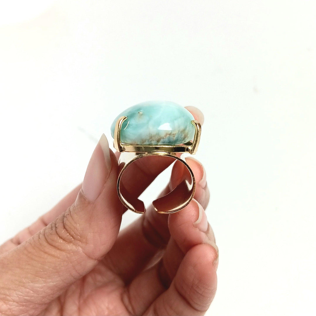 Larimar Cabochon Cuff Ring | The Harmony Store Ring