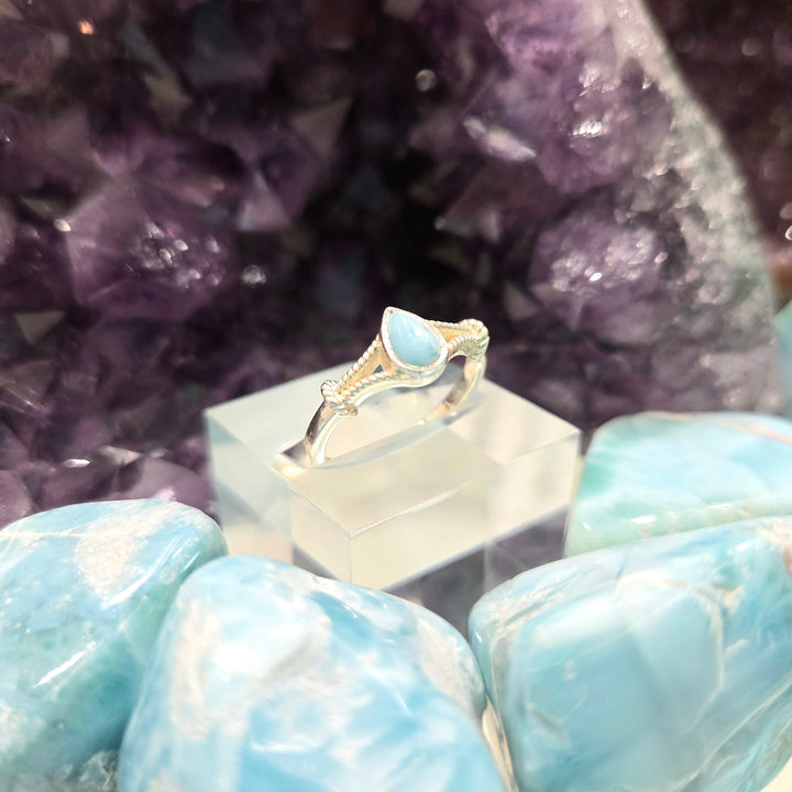 Larimar Mini Smooth 925 Silver Ring | The Harmony Store Ring
