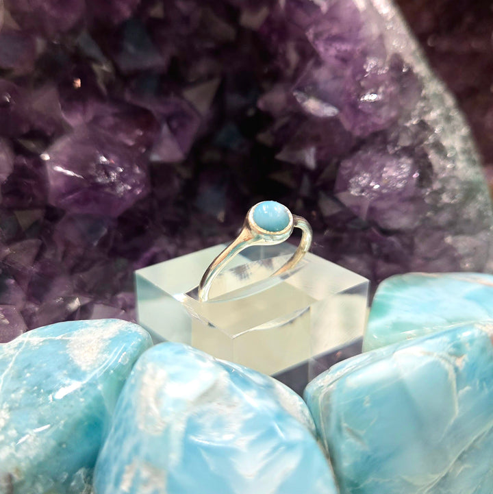 Larimar Mini Smooth 925 Silver Ring | The Harmony Store Ring
