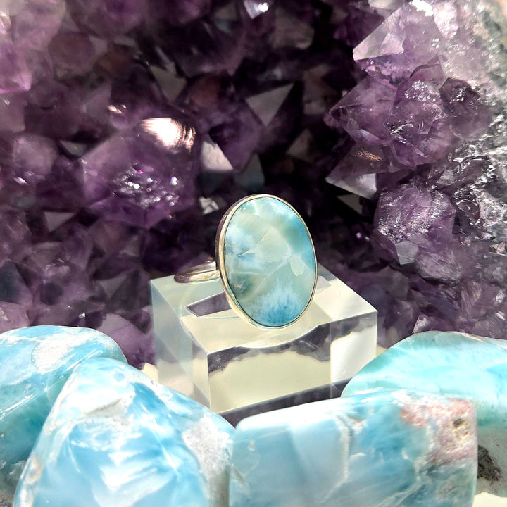 Larimar Smooth Large 925 Silver Ring | The Harmony Store Ring