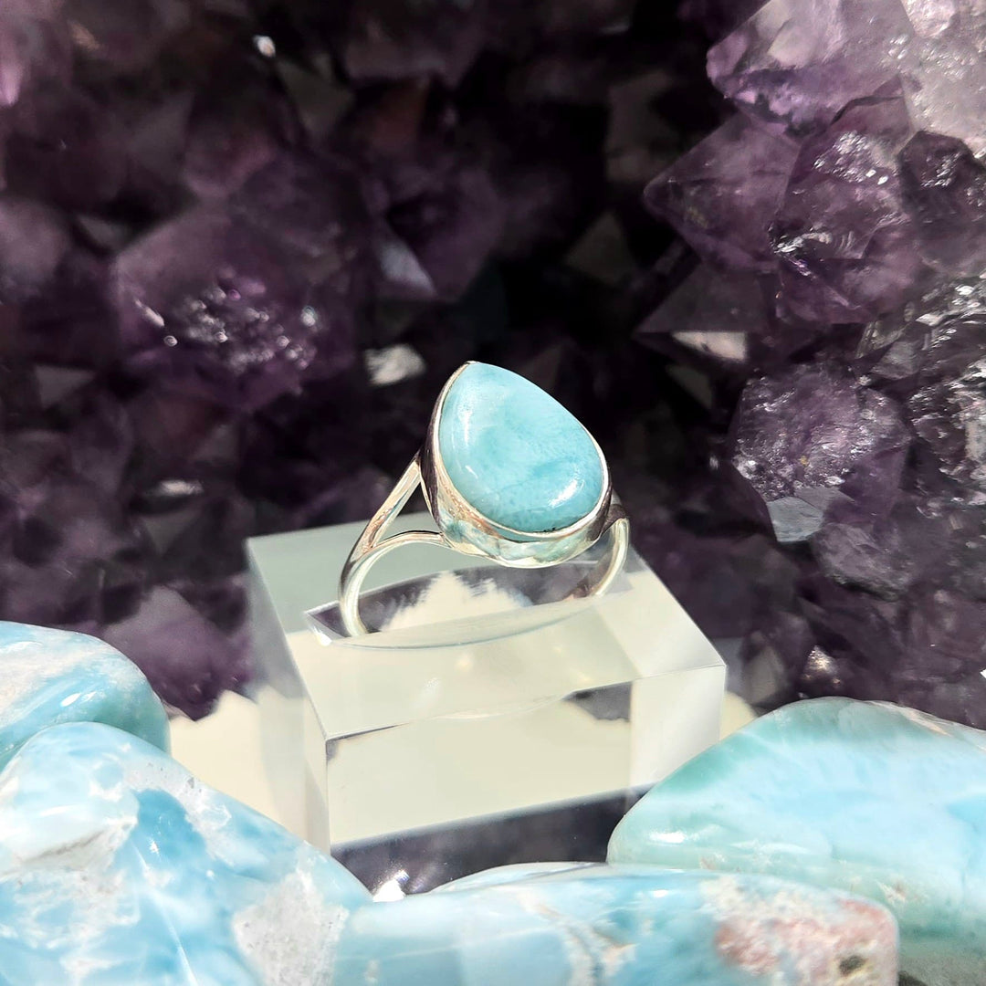 Larimar Smooth Large 925 Silver Ring | The Harmony Store Ring
