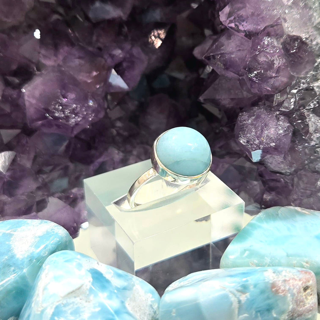 Larimar Smooth Large 925 Silver Ring | The Harmony Store Ring