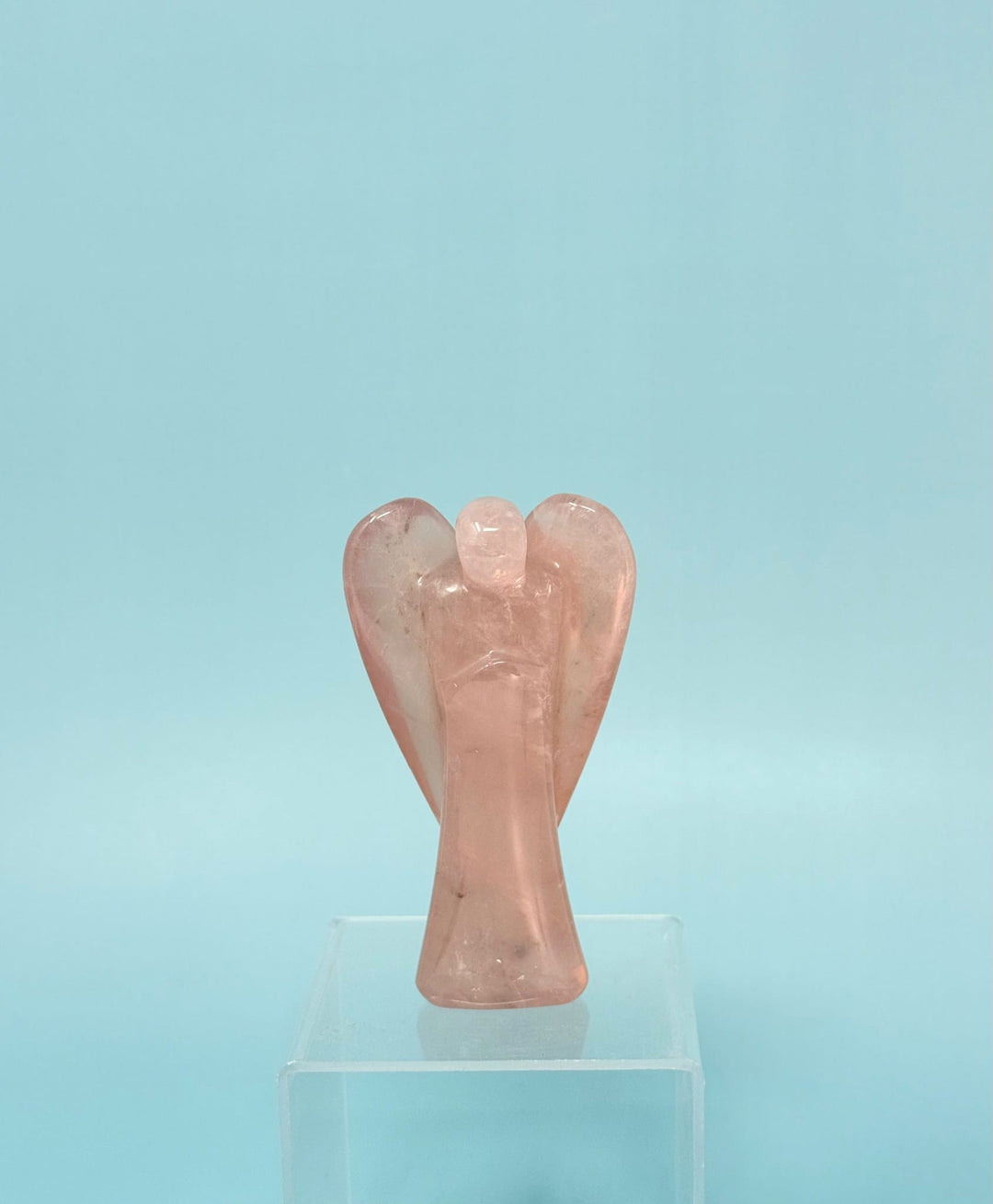 Lavender Rose Quartz Angel (3-4 Inch) | The Harmony Store Carving