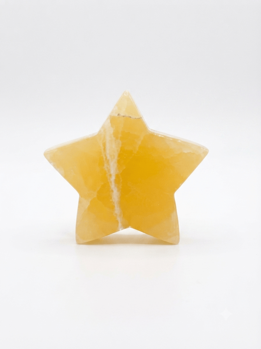 Lemon Calcite Star Crystal | The Harmony Store Carving