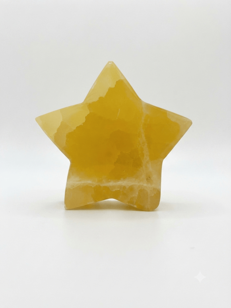 Lemon Calcite Star Crystal | The Harmony Store Carving