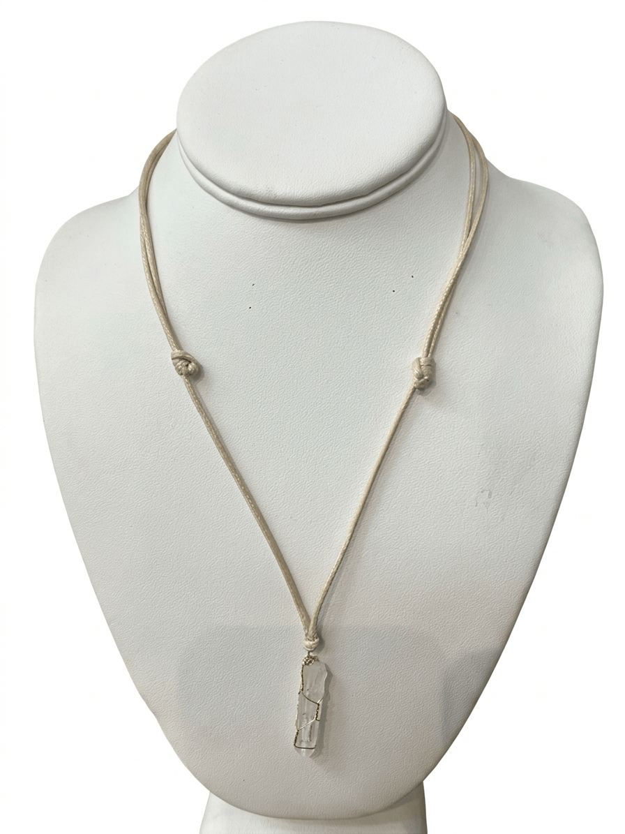 Lemurian Quartz Point Wrapped Necklace | The Harmony Store Necklace
