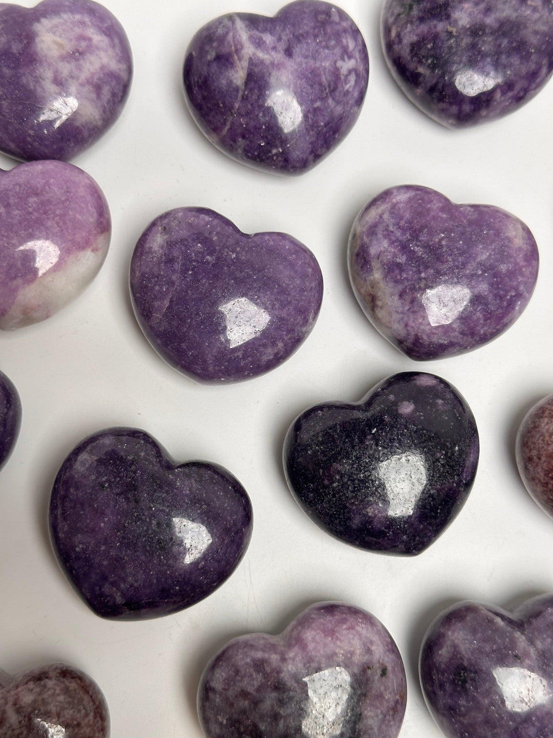 Lepidolite Puffy Heart 1-Inch | The Harmony Store Heart