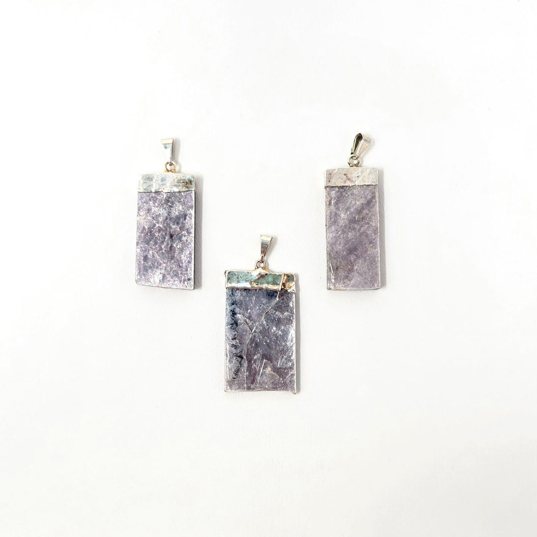 Lepidolite Slab Necklace with Gold Finish Necklace