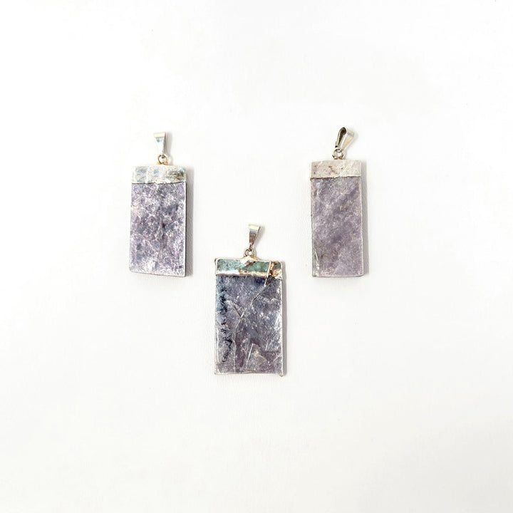 Lepidolite Slab Necklace with Gold Finish Necklace