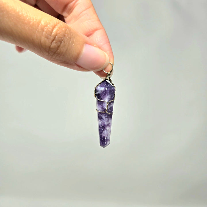Lepidolite Wire Wrapped Pendant | The Harmony Store Pendant