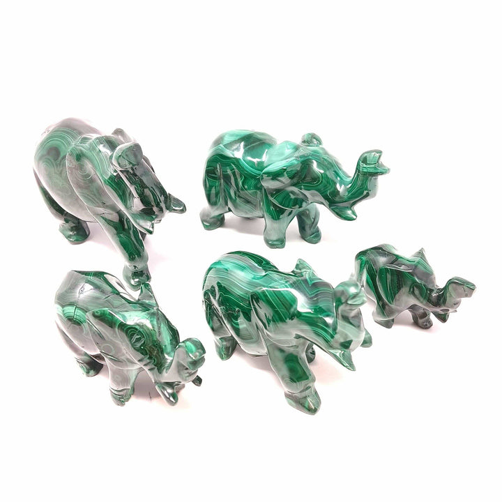 Malachite Elephant Figurine | The Harmony Store Carving