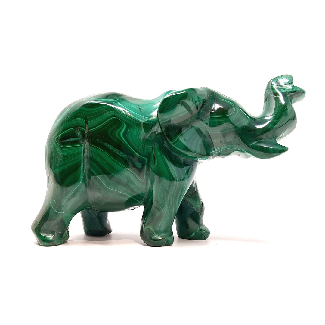 Malachite Elephant Figurine | The Harmony Store Carving