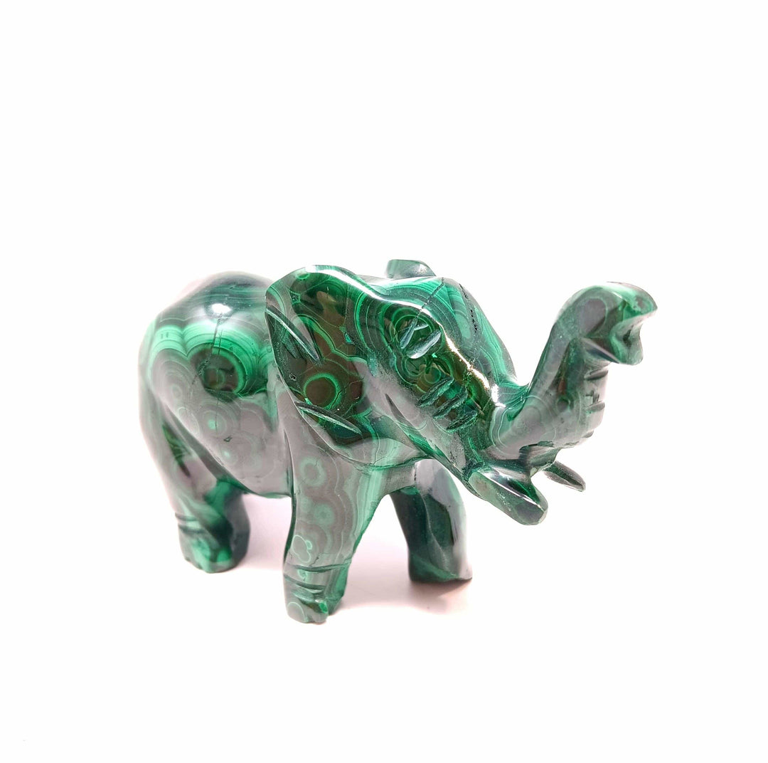 Malachite Elephant Figurine | The Harmony Store Carving