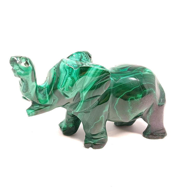 Malachite Elephant Figurine | The Harmony Store Carving
