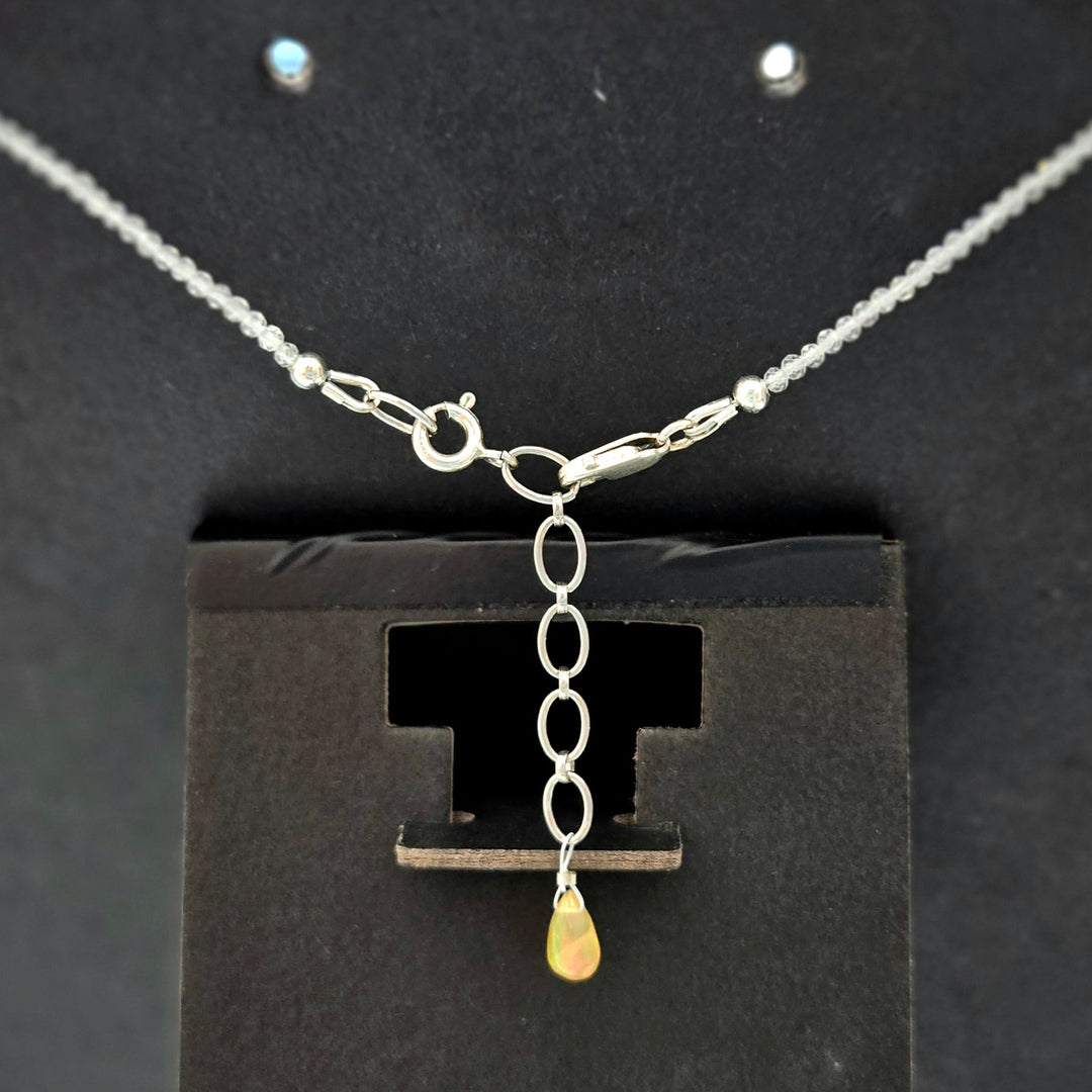 Ethiopian Opal White 925 Silver Micro Faceted Necklace | The Harmony Store Eth Opal + White : 2mm