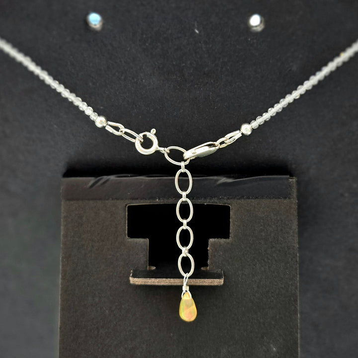 Ethiopian Opal White 925 Silver Micro Faceted Necklace | The Harmony Store Eth Opal + White : 2mm