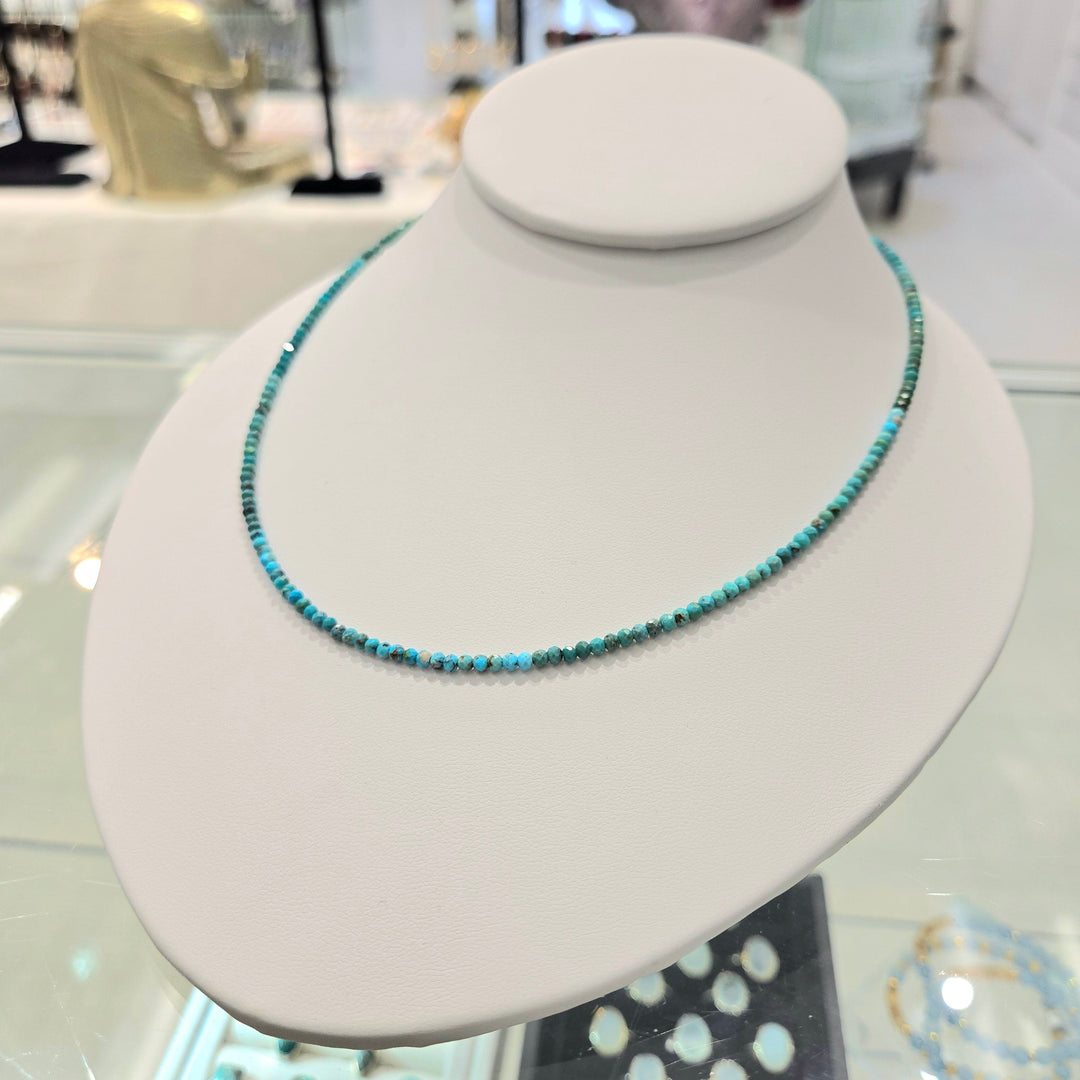 Turquoise Waterfall 925 Silver Micro Faceted Necklace | The Harmony Store Turquoise Waterf : 2mm