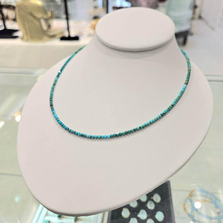 Turquoise Waterfall 925 Silver Micro Faceted Necklace | The Harmony Store Turquoise Waterf : 2mm