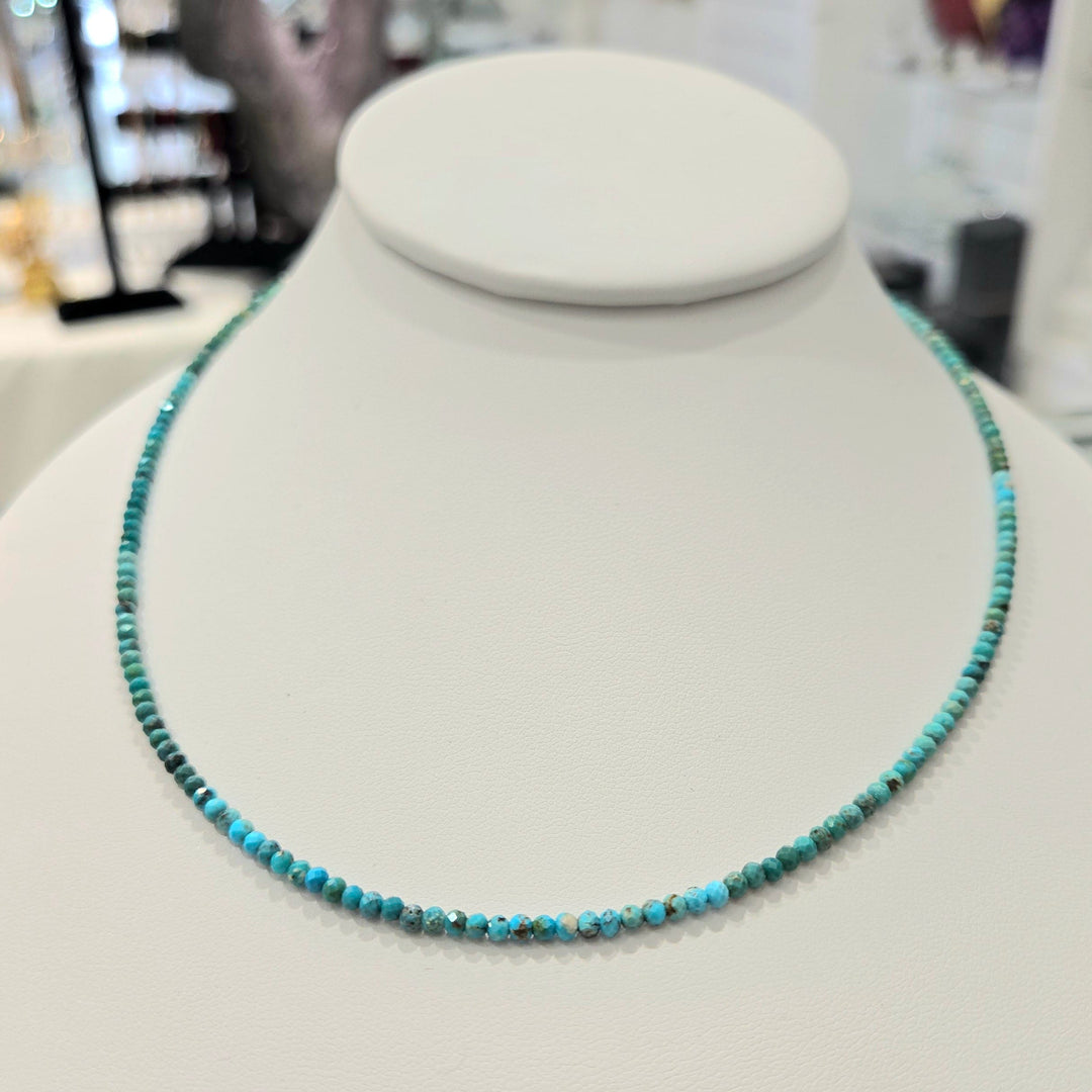Turquoise Waterfall 925 Silver Micro Faceted Necklace | The Harmony Store Turquoise Waterf : 2mm