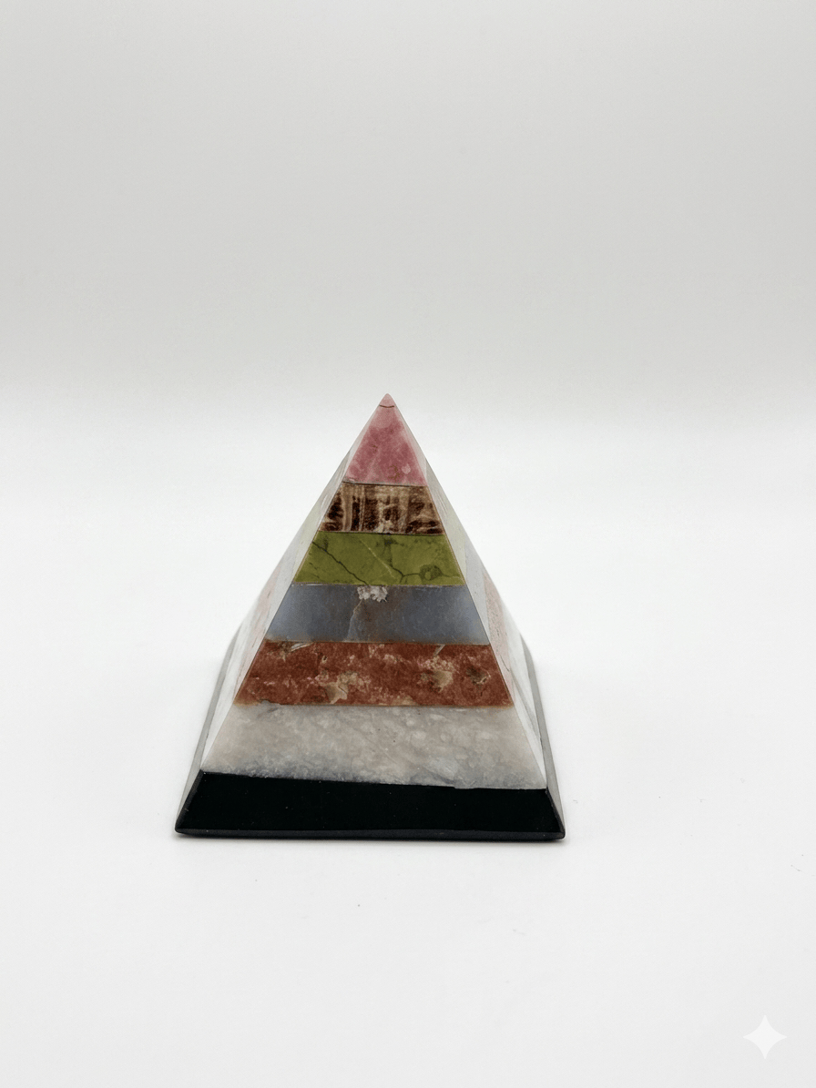 Chakra Style Mix Crystal Pyramid | The Harmony Store Pyramid
