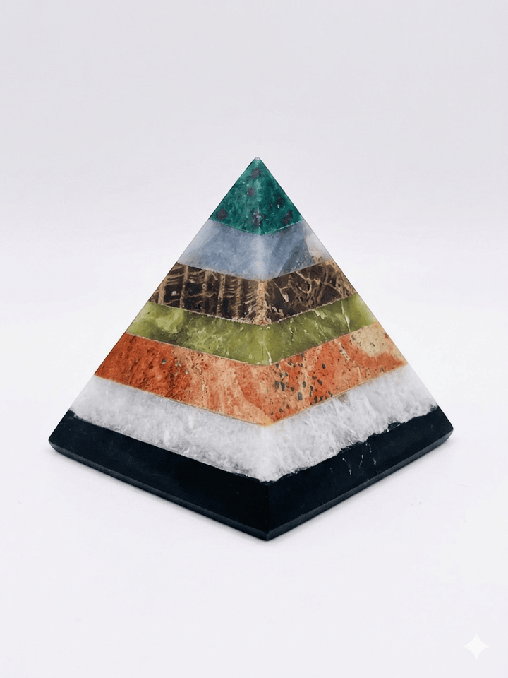 Chakra Style Mix Crystal Pyramid | The Harmony Store Pyramid