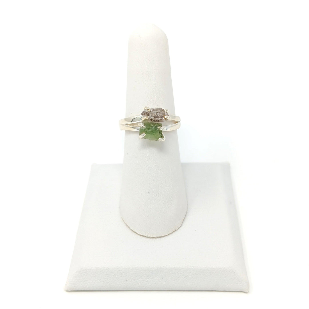Moldavite &amp; Herkimer Diamond 925 Ring | The Harmony Store Ring