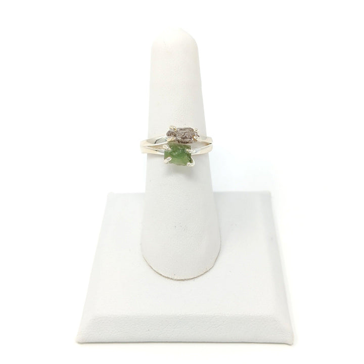 Moldavite &amp; Herkimer Diamond 925 Ring | The Harmony Store Ring