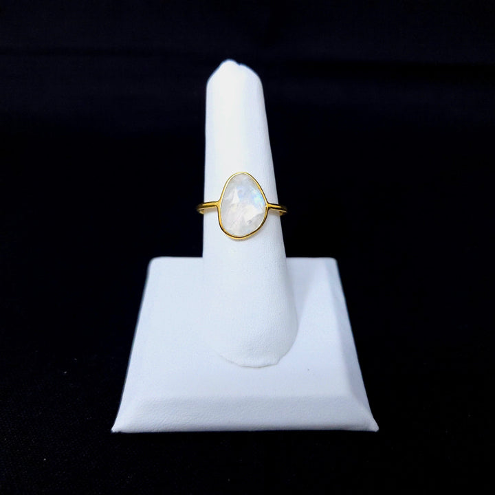 Moonstone Cabochon Gold-Plated Silver Ring | The Harmony Store Ring