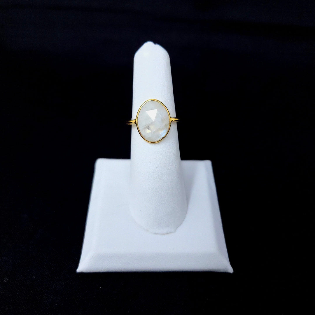 Moonstone Cabochon Gold-Plated Silver Ring | The Harmony Store Ring
