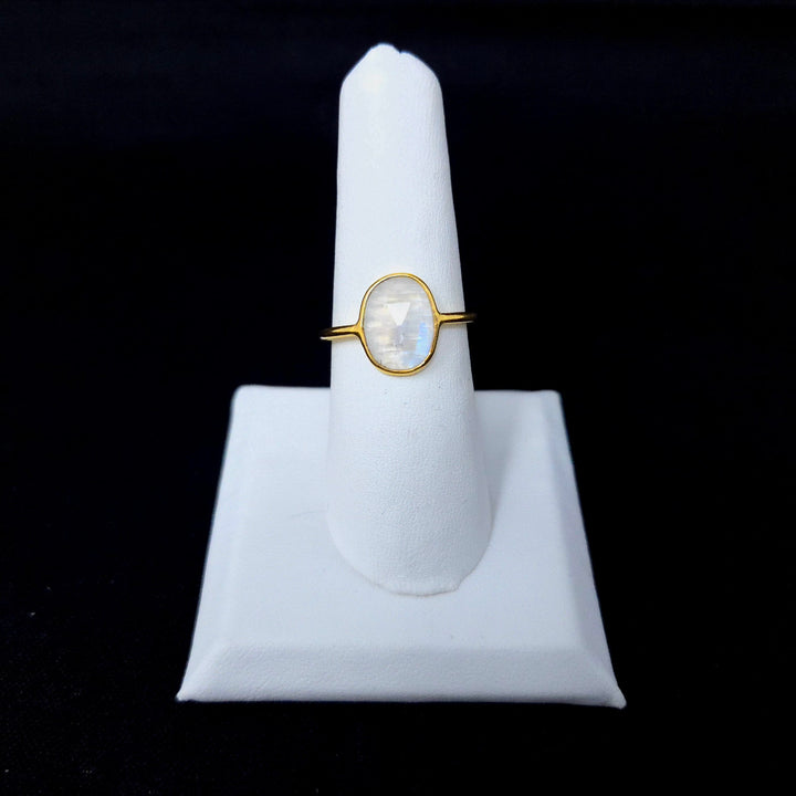 Moonstone Cabochon Gold-Plated Silver Ring | The Harmony Store Ring