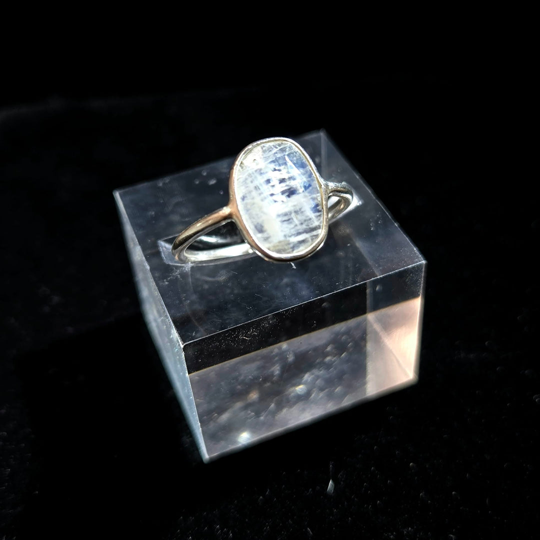 Moonstone Flat Faceted 925 Ring Medium | The Harmony Store Ring