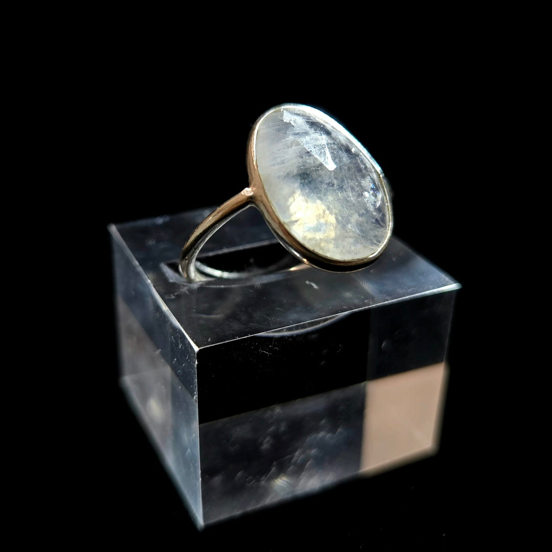 Moonstone Flat Faceted 925 Ring Medium | The Harmony Store Ring