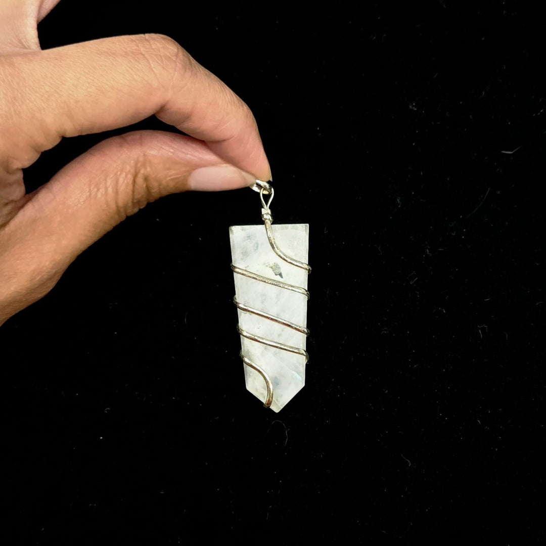 Moonstone Flat Spiral Pendant (2") | Harmony Store Pendant