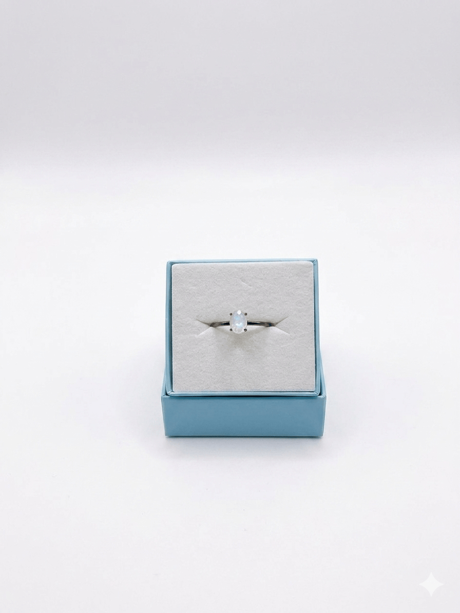 Moonstone Smooth Prong 925 Ring | The Harmony Store Ring