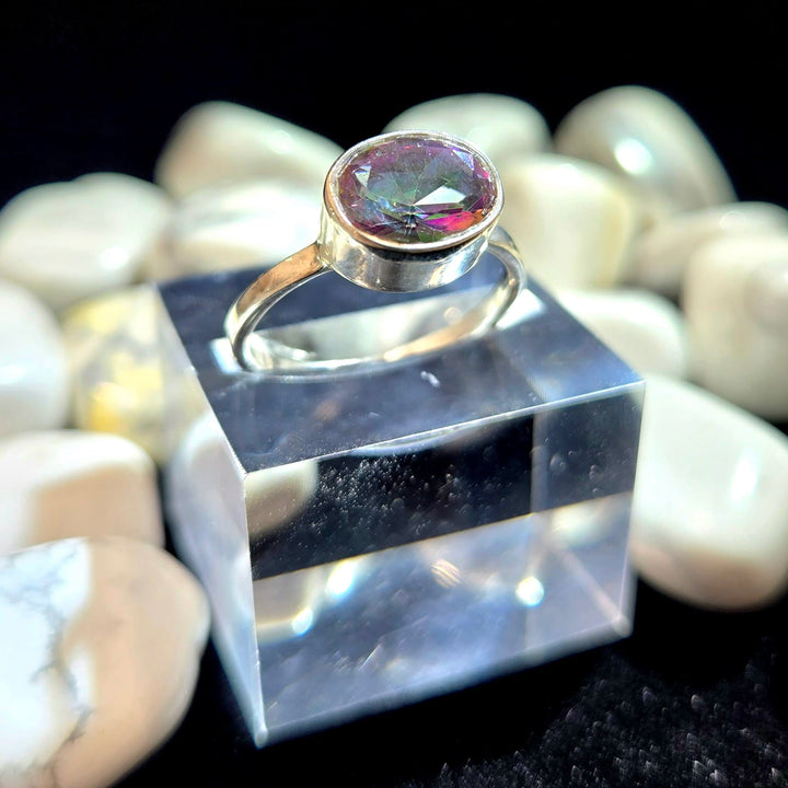 Mystic Topaz Faceted 925 Ring Medium | The Harmony Store Ring