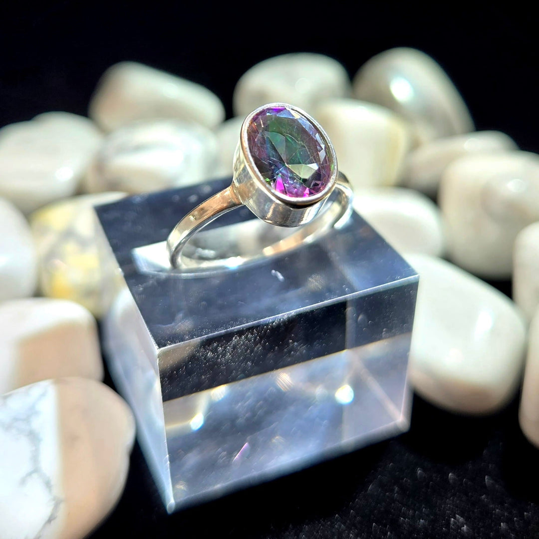 Mystic Topaz Faceted 925 Ring Medium | The Harmony Store Ring