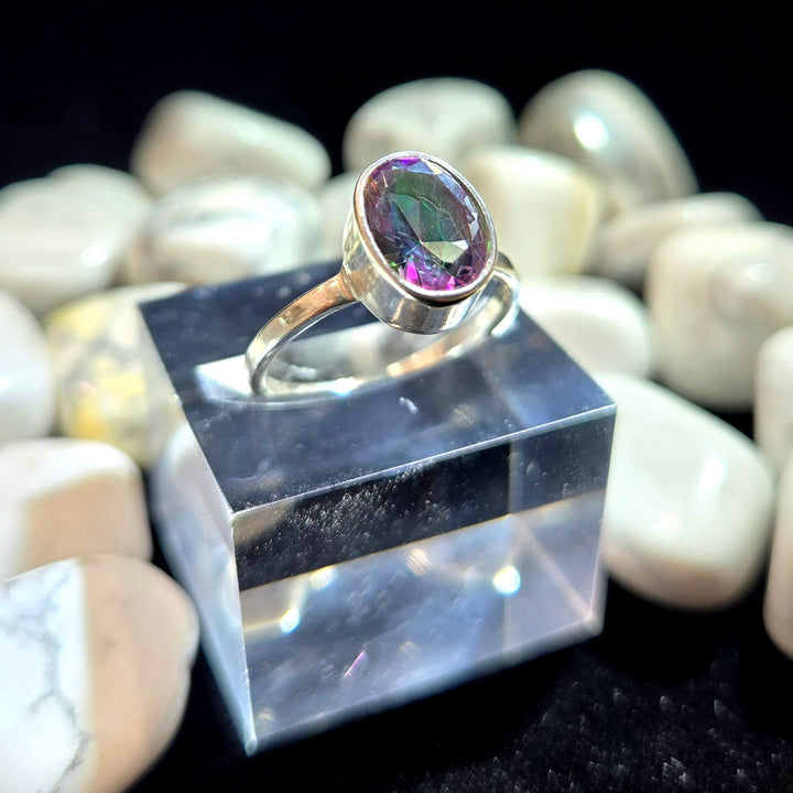 Mystic Topaz Faceted 925 Ring Medium | The Harmony Store Ring