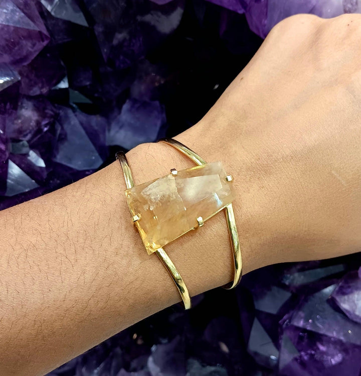 Natural Citrine Faceted Arc Bracelet | The Harmony Store Natural Citrine
