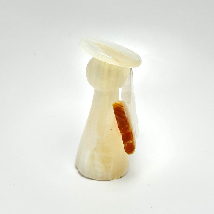 Onyx Angel with Halo 2" Handmade - The Harmony Store