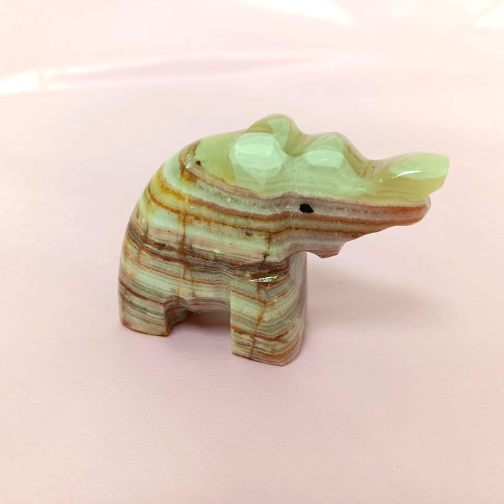 Green Onyx Elephant Carving | The Harmony Store Carving