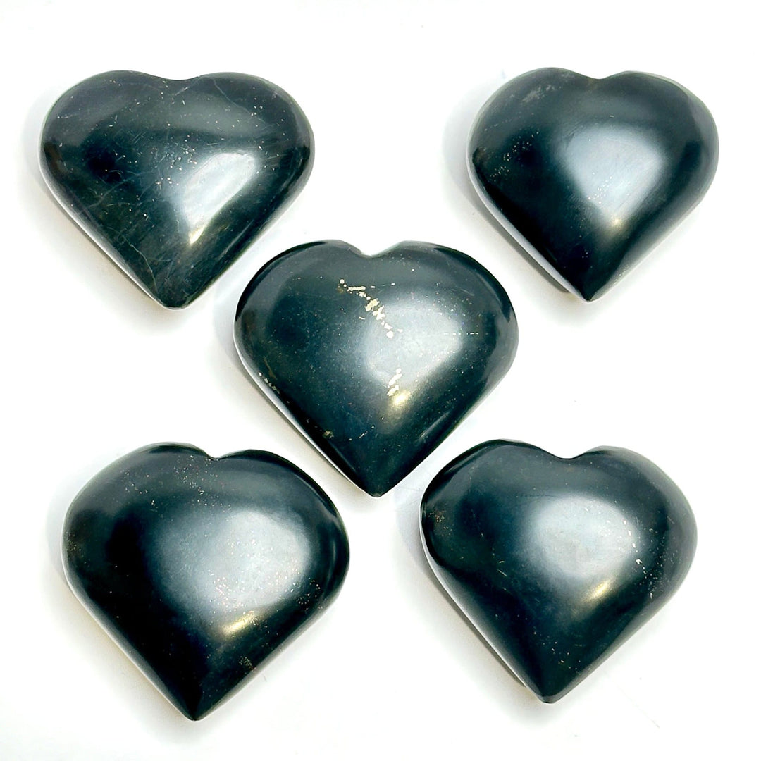 Onyx and Pyrite Heart Crystal | The Harmony Store Onyx with Pyrite