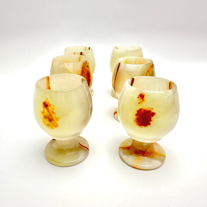 Onyx Sherry Glass Cup Set of 6 | The Harmony Store 6 Pieces : 2"x 3"