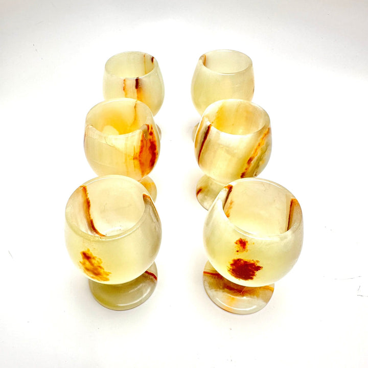 Onyx Sherry Glass Cup Set of 6 | The Harmony Store 6 Pieces : 2"x 3"