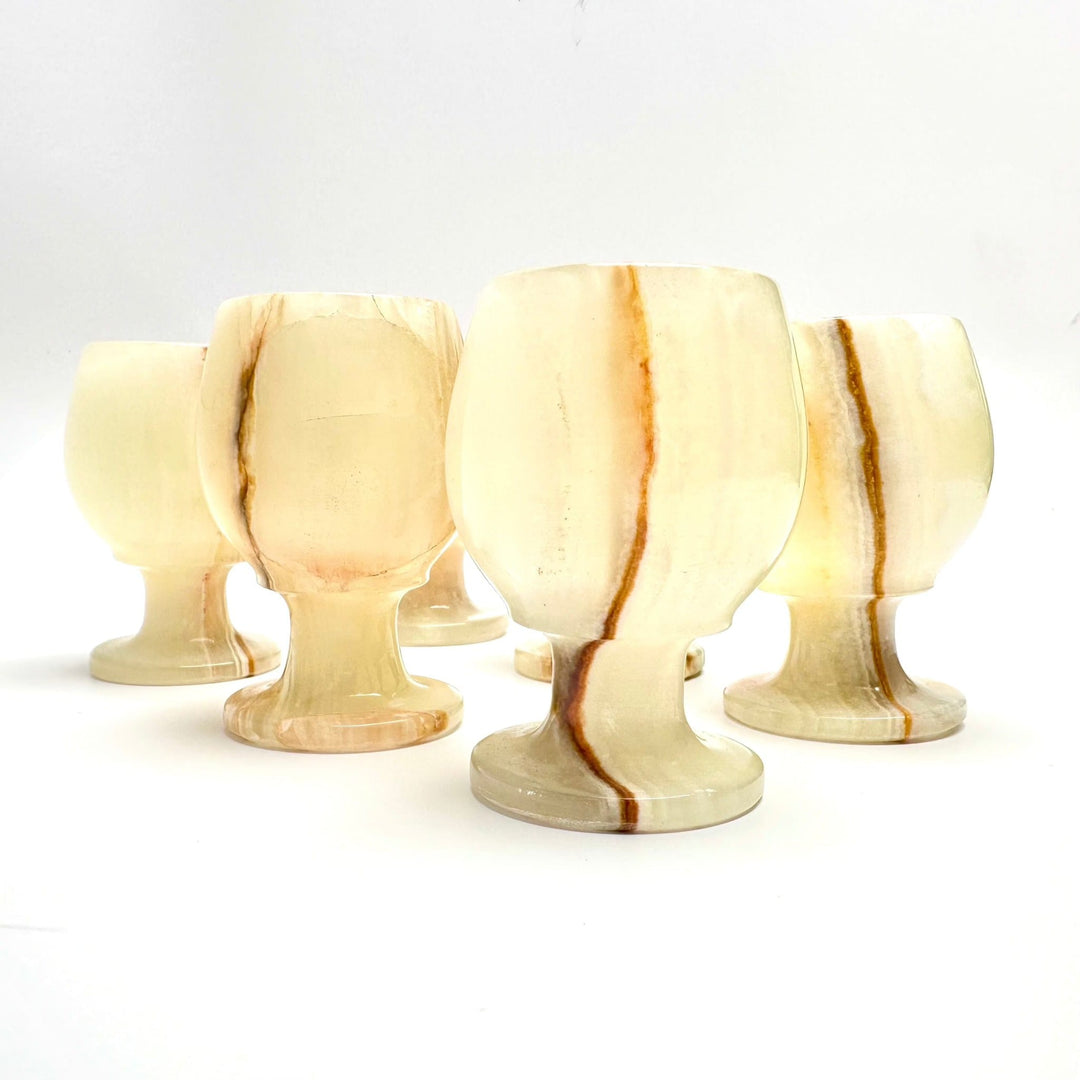 Onyx Sherry Glass Cup Set of 6 | The Harmony Store 6 Pieces : 2"x 3"