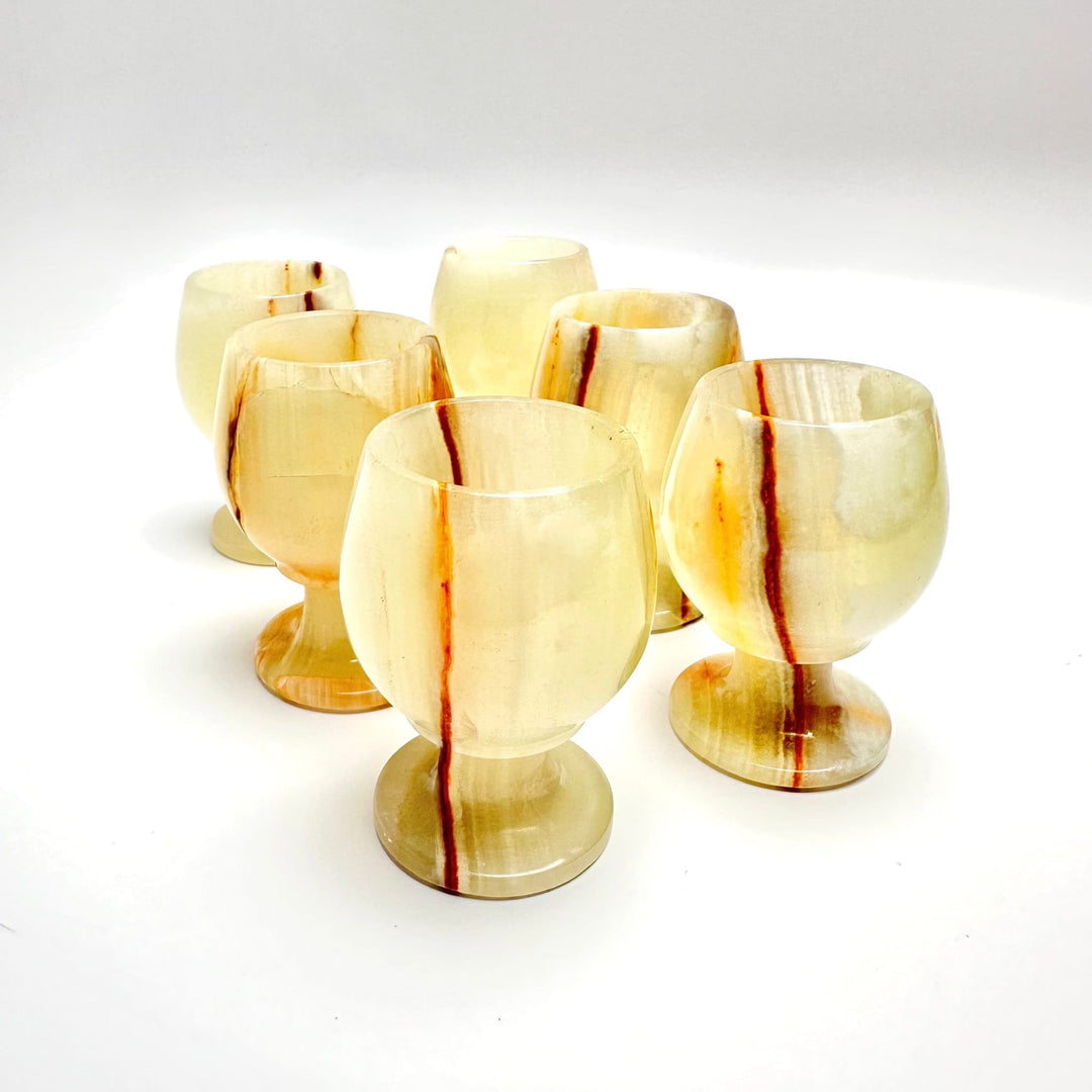 Onyx Sherry Glass Cup Set of 6 | The Harmony Store 6 Pieces : 2"x 3"