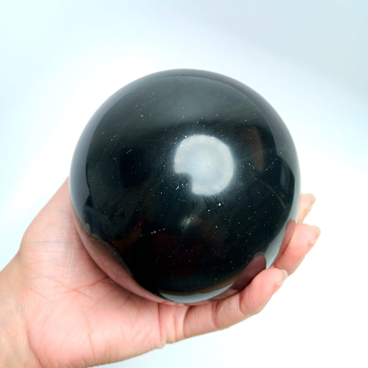 Black Onyx Sphere with Pyrite | The Harmony Store Sphere